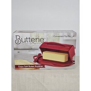 Butterie "The Butter Dish Reinvented" Flip Top Lid NIB